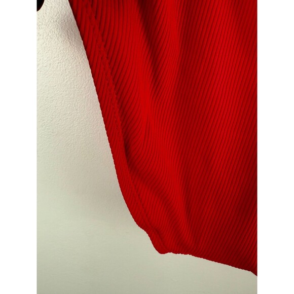 NWT Becca by Rebecca Virtue Swimwear w/ Corset lace-up Size M Coral swimsuit - Picture 10 of 15